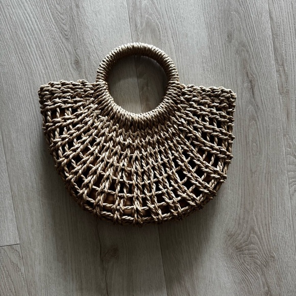 other Handbags - Half Moon 🌙Tan Woven Tote Bag